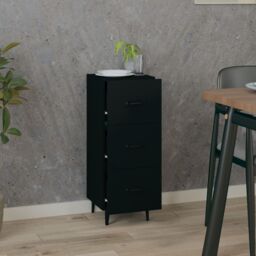 Berkfield Home Sideboard Black 34.5x34x90 cm Engineered Wood - thumbnail 3