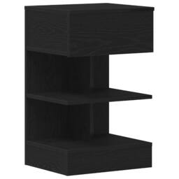 Berkfield Home Bedside Cabinet Black Oak 40x35x65 cm Engineered Wood - Size: 40 x 35 x 65 cm - thumbnail 1