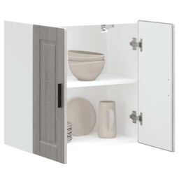 Berkfield Home Kitchen Wall Cabinet Porto Grey Sonoma Engineered Wood - thumbnail 4