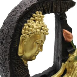 KDMD Tabletop Water Feature - 30cm - Golden Buddha & Lotus in Gold - thumbnail 3