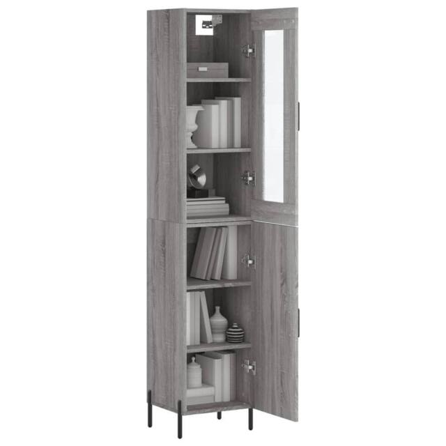 Berkfield Home Highboard Grey Sonoma 34.5x34x180 cm Engineered Wood - image 1