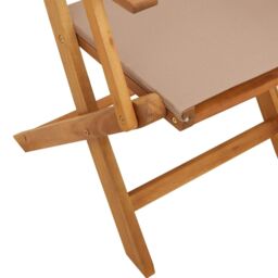 Berkfield Home Folding Garden Chairs 8 pcs Taupe Fabric & Solid Wood - thumbnail 8