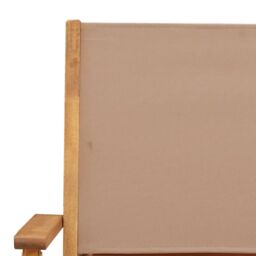 Berkfield Home Folding Garden Chairs 8 pcs Taupe Fabric & Solid Wood - thumbnail 9