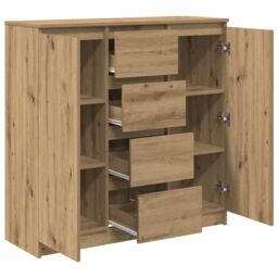 Berkfield Home Sideboard with Drawers Artisan Oak 100.5x35x98.5 cm Engineered Wood in Brown - thumbnail 5