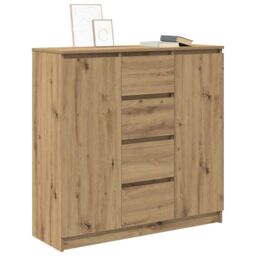 Berkfield Home Sideboard with Drawers Artisan Oak 100.5x35x98.5 cm Engineered Wood in Brown - thumbnail 4