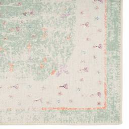 Kukoon Pastel Green Distressed Hallway Runner Rug Non Slip & Washable in Pale Green - Size: 60 cm x 240 cm - thumbnail 4