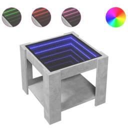 Berkfield Home Coffee Table with LED Concrete Grey 53x53x45 cm Engineered Wood - Size: 53 x 53 x 45 cm - thumbnail 1