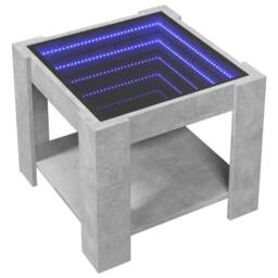 Berkfield Home Coffee Table with LED Concrete Grey 53x53x45 cm Engineered Wood - Size: 53 x 53 x 45 cm - thumbnail 3