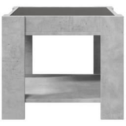 Berkfield Home Coffee Table with LED Concrete Grey 53x53x45 cm Engineered Wood - Size: 53 x 53 x 45 cm - thumbnail 6