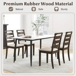 Costway Modern Dining Chair Set of 2 Upholstered Farmhouse Chairs in Walnut - thumbnail 7