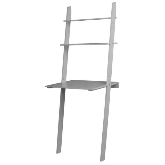 Kelvenix Grey Ladder Desk 2 Shelf Wooden Bedroom Computer Table Work Office - image 1