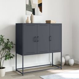 Berkfield Home Highboard Anthracite 100.5x39x107 cm Steel - thumbnail 3