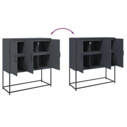Berkfield Home Highboard Anthracite 100.5x39x107 cm Steel - thumbnail 9