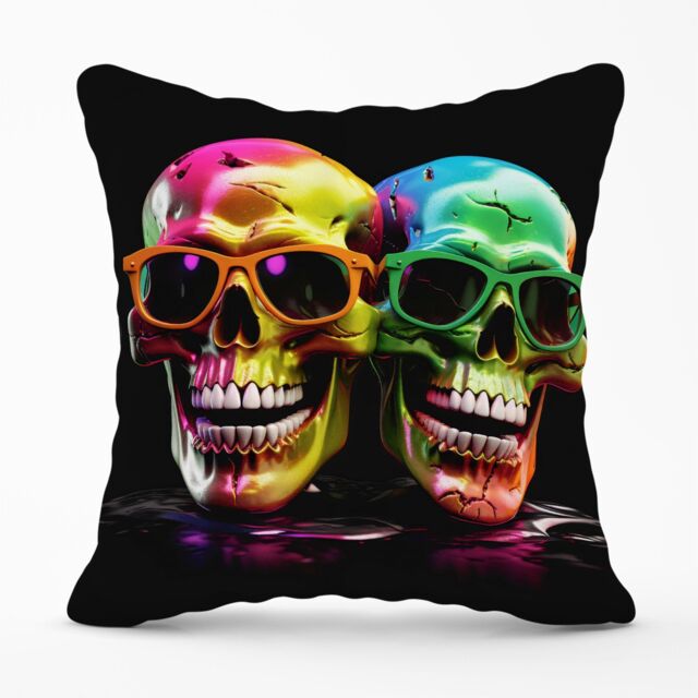 Warren Reed - Designer Happy Skeletons In Sunglasses Cushions - Size: 60 cm x 60 cm - image 1