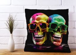 Warren Reed - Designer Happy Skeletons In Sunglasses Cushions - Size: 60 cm x 60 cm - thumbnail 2