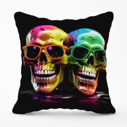 Warren Reed - Designer Happy Skeletons In Sunglasses Cushions - Size: 60 cm x 60 cm - thumbnail 1
