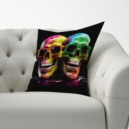 Warren Reed - Designer Happy Skeletons In Sunglasses Cushions - Size: 60 cm x 60 cm - thumbnail 3