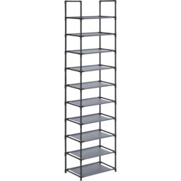 SONGMICS 10-Tier Shoe Storage Stand Metal Frame with Non-Woven Fabric in Grey - thumbnail 7