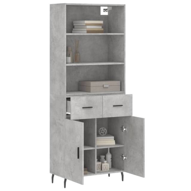 Berkfield Home Highboard Concrete Grey 69.5x34x180 cm Engineered Wood - image 1