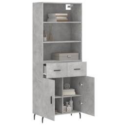 Berkfield Home Highboard Concrete Grey 69.5x34x180 cm Engineered Wood - thumbnail 1