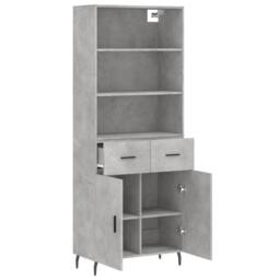 Berkfield Home Highboard Concrete Grey 69.5x34x180 cm Engineered Wood - thumbnail 4