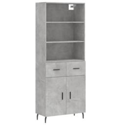 Berkfield Home Highboard Concrete Grey 69.5x34x180 cm Engineered Wood - thumbnail 3