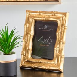 Orsina Hiba Gold Finish Bamboo Effect Photo Frame 4x6in