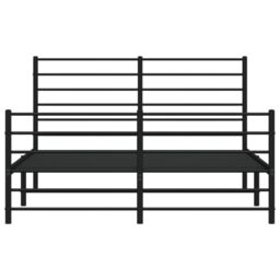 Berkfield Home Metal Bed Frame with Headboard & Footboard Black 120x190 cm Small Double - thumbnail 6