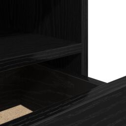 Berkfield Home Bedside Cabinet with LED Lights Black Oak 40x39x48, 5 cm - thumbnail 9