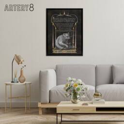 "Artery8 Latin Beatitudes with Sloth Artwork Hoefnagel Framed Canvas Wall Art in Black - Size: W12"" x H16""" - thumbnail 3