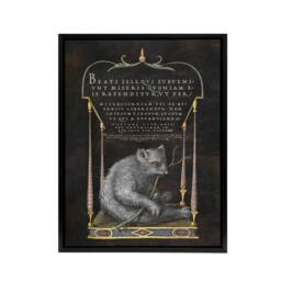 "Artery8 Latin Beatitudes with Sloth Artwork Hoefnagel Framed Canvas Wall Art in Black - Size: W12"" x H16""" - thumbnail 1