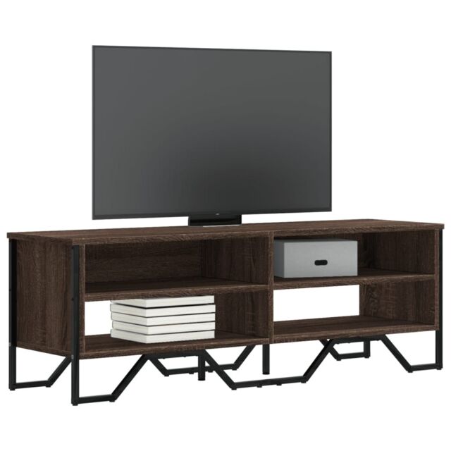 Berkfield Home TV Cabinet Brown Oak 122x34x41 cm Engineered Wood - Size: 122 x 34 x 41 cm - image 1