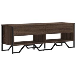 Berkfield Home TV Cabinet Brown Oak 122x34x41 cm Engineered Wood - Size: 122 x 34 x 41 cm - thumbnail 6