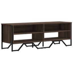 Berkfield Home TV Cabinet Brown Oak 122x34x41 cm Engineered Wood - Size: 122 x 34 x 41 cm - thumbnail 2