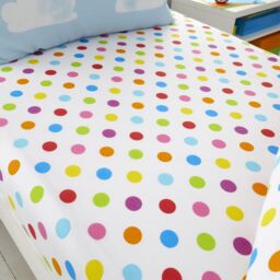 Smart Living Printed Polycotton Duvet Cover Set Or Fitted Sheet Set - Sunny Rainbow in White - Size: Single Fitted - thumbnail 1