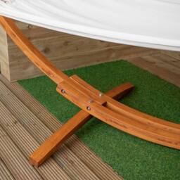 Samuel Alexander 3.10m x 1.2m Palermo Freestanding Garden Hammock with Larch Wood Arc Stand in Cream - thumbnail 9