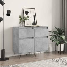 Berkfield Home Sideboards 2 pcs Concrete Grey 40x35x70 cm Engineered Wood - Size: 40 x 35 x 70 cm - thumbnail 2
