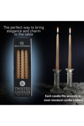 Deco Express 6 Hours Twisted Candles Pack of 6 in Brown - thumbnail 3