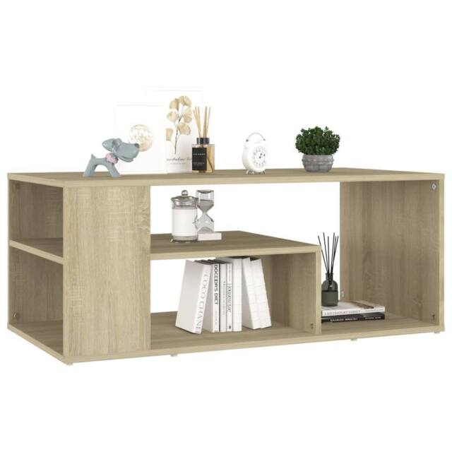 Berkfield Home Modern Coffee Table Sonoma Oak 100x50x40 cm Engineered Wood in Natural - Size: 100 x 50 x 40 cm - image 1