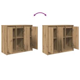 Berkfield Home Sideboard Artisan Oak 85x34x76 cm Engineered Wood in Brown - Size: 85 x 34 x 76 cm - thumbnail 9