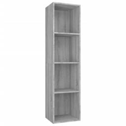 Berkfield Home Classic Book Cabinet/TV Cabinet Grey Sonoma 36x30x143 cm Engineer - Size: 36 x 30 x 143 cm - thumbnail 3