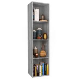 Berkfield Home Classic Book Cabinet/TV Cabinet Grey Sonoma 36x30x143 cm Engineer - Size: 36 x 30 x 143 cm - thumbnail 9