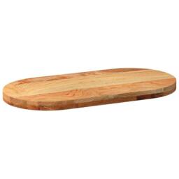 Berkfield Home Table Top Light Brown 80x40x4 cm Solid Wood Oak Oval - Size: 80 x 40 x 4 cm - thumbnail 4