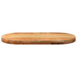 Berkfield Home Table Top Light Brown 80x40x4 cm Solid Wood Oak Oval - Size: 80 x 40 x 4 cm - thumbnail 5