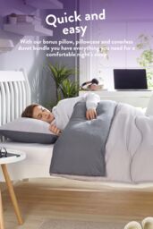 Slumberdown Back to Uni Embossed Waffle 10.5 Duvet, 2 Medium Pillows in Grey - Size: Double - thumbnail 2