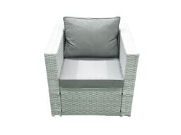 Fimous Garden Outdoor Furniture Set 12 Seater Rattan Sofa Set with 4 Footstools 2 Side Tables Light Grey Mixed - thumbnail 5