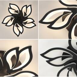COMELY LED Ceiling Light, 45W Flower Dimmable ceiling light, Black Chandelier - thumbnail 7
