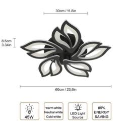 COMELY LED Ceiling Light, 45W Flower Dimmable ceiling light, Black Chandelier - thumbnail 5
