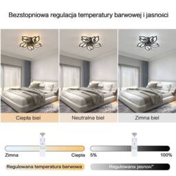 COMELY LED Ceiling Light, 45W Flower Dimmable ceiling light, Black Chandelier - thumbnail 4