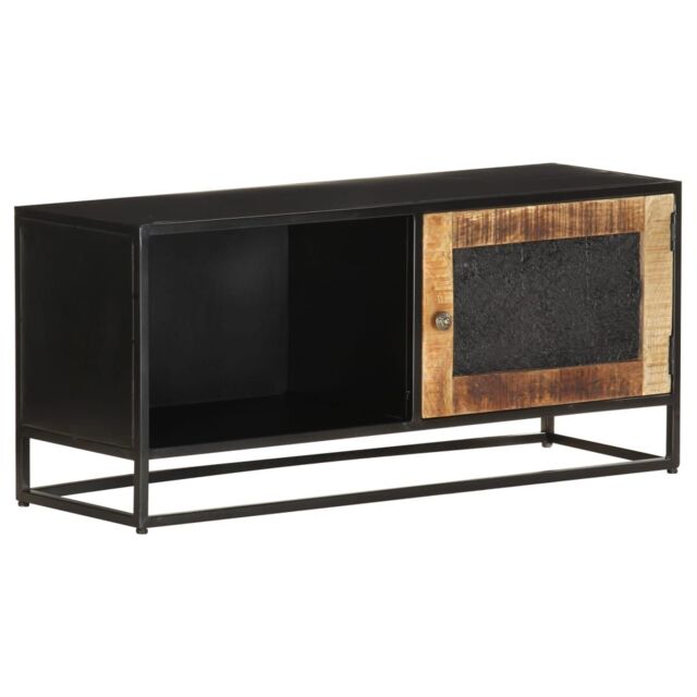 Berkfield Home TV Cabinet 90x30x40 cm Rough Mango Wood in Brown - Size: 90 x 30 x 40 cm - image 1